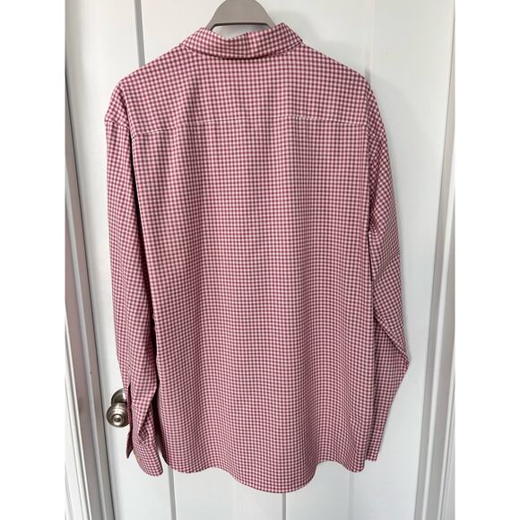 Peter Millar Men's Plaid Button-Up Shirt Long Sleeves Collared Pink White XL - Picture 2 of 10